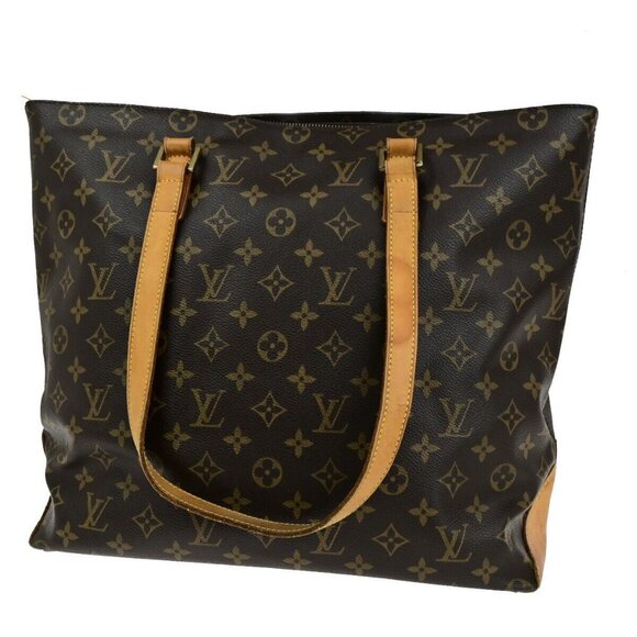 LOUIS VUITTON Cabas Mezzo Shoulder Bag Monogram Leather Brown - Picture 1 of 16